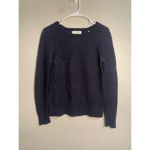 A.L.C. Navy Blue Woven Knit Sweater Size XS Mohair and Alpaca Blend Quiet Luxury